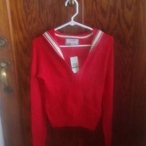 NWT Tommy Jeans Juniors Red Hooded Sweater LARGE
